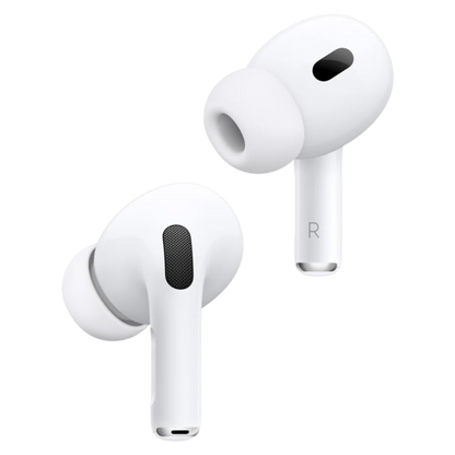 Audífonos inalámbricos AirPods Pro 2 de Apple, audífonos Bluetooth, Cancelación Activa de Ruido, Modo Ambiente, Audio Espacial Personalizado, Sonido de Alta fidelidad, Chip H2, Carga USB-C - Blanco